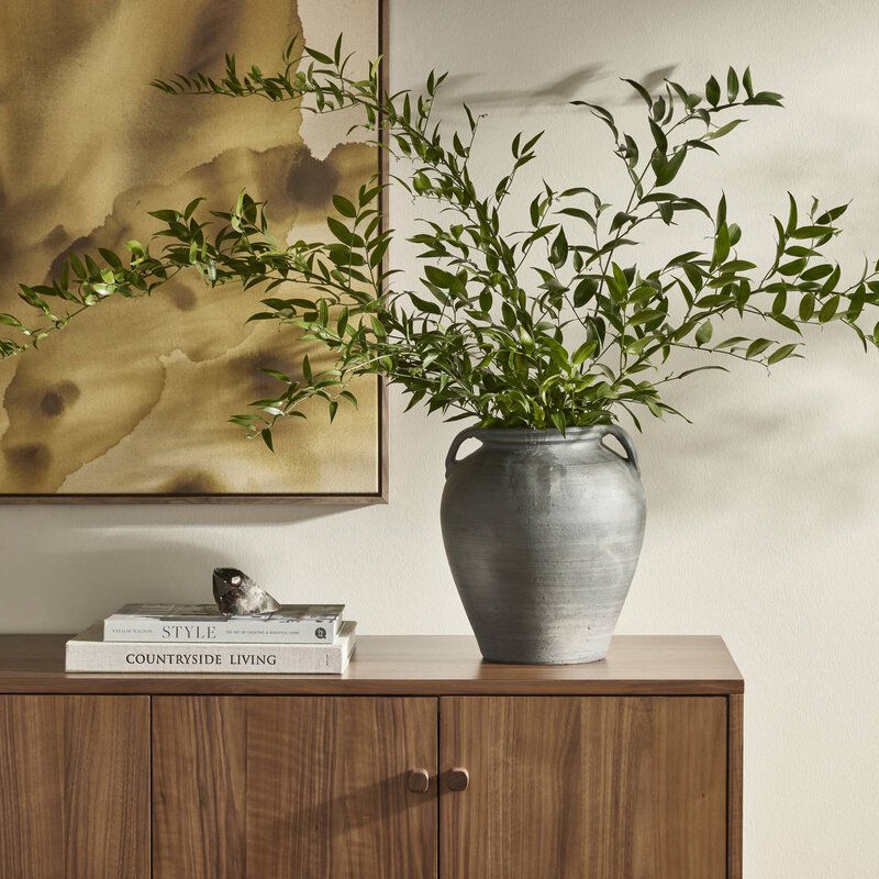 Laith Vessel styled with leafy branches