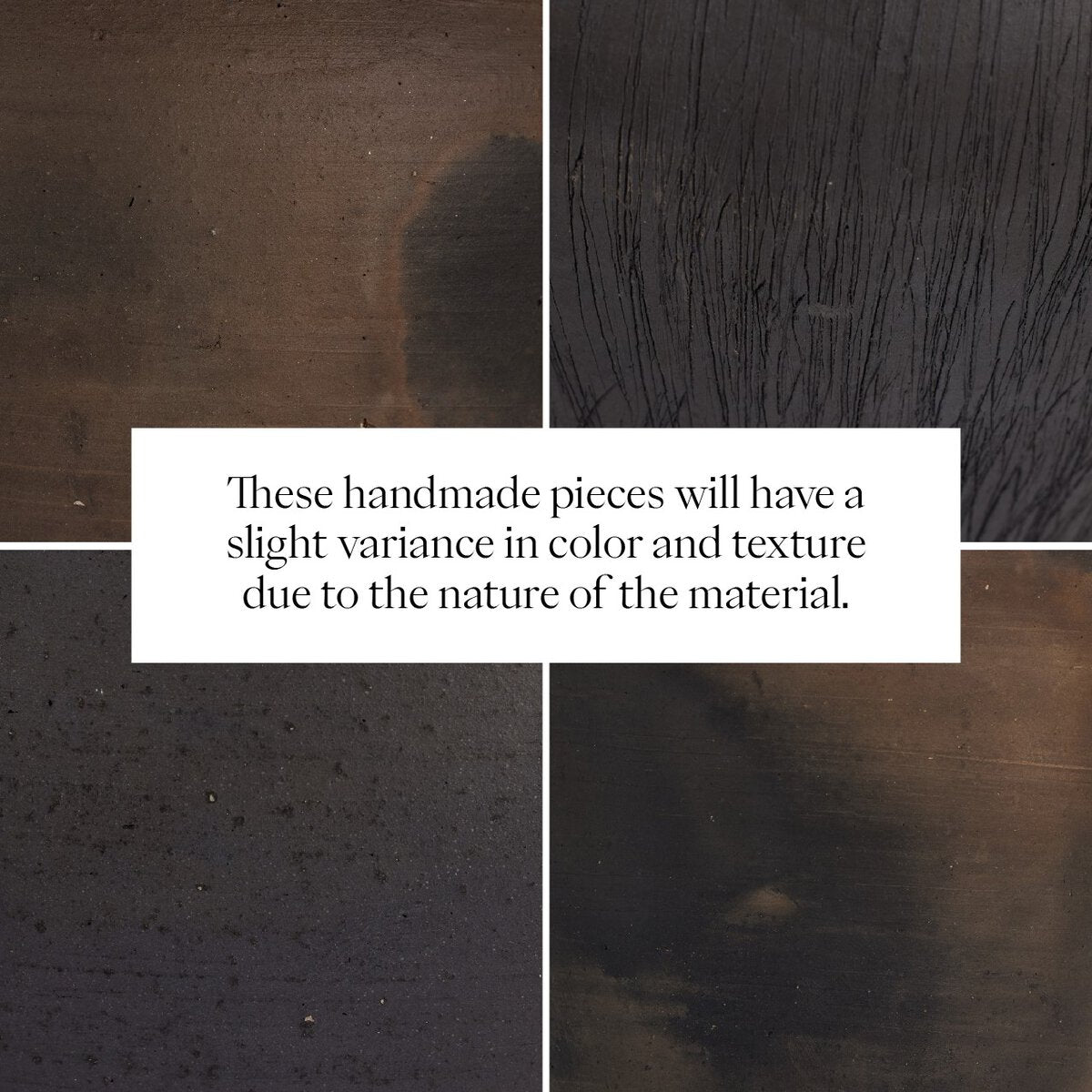 Laith finish guide noting natural handmade variation